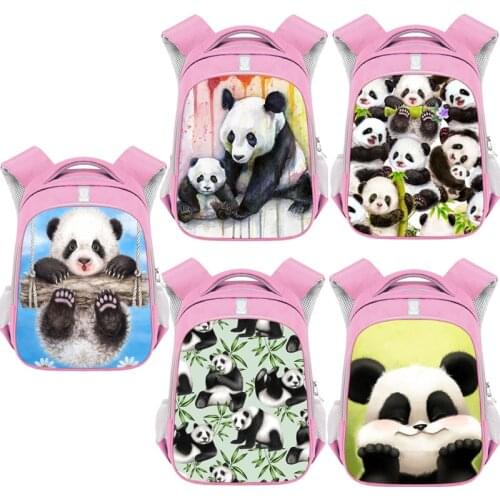 Lovely Panda Backpack for Teenager Girls Reflective Stripe Ladies Rucksack Laptop Kids School Bag Gift
