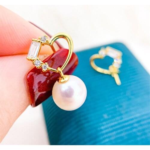 925 Silver Pearl Beads Stud Earrings Setting Base Diy Jewelry Making Findings&Components