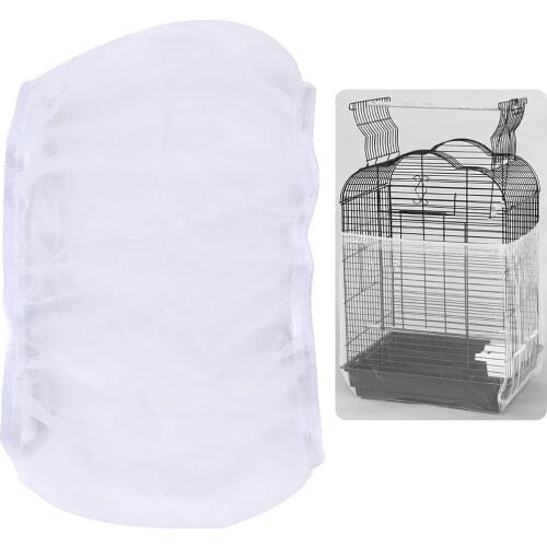 Mesh Receptor Seed Bird Parrot Cover Soft Easy Cleaning Nylon Airy Fabric Mesh Bird Cage Cover Catcher Bird Supplies