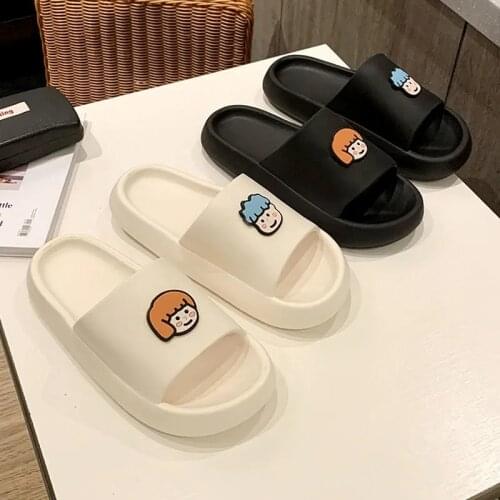 2021 Summer New Fashion Outdoor Couple Slippers PVC Flip Flop Sandals Thick Bottom Casual Home Non-Slip Slippers Boys And Girls