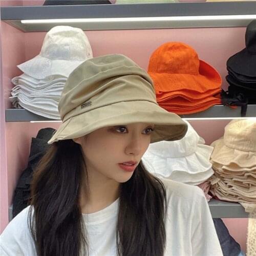 Bucket Hat Women Retro French Fisherman Hat Summer Beach Visor Wide Brim Bonnet Elegant Cap Luxury