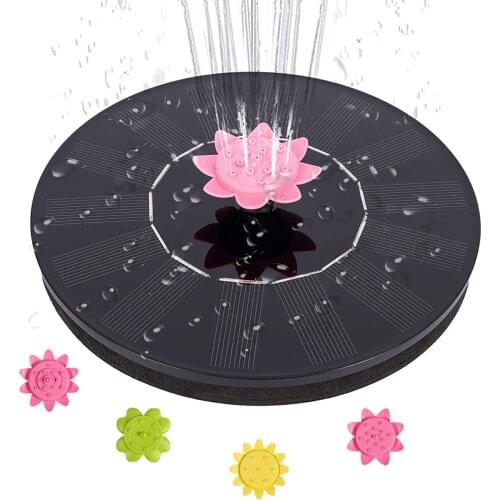 Solar Fountain Pump With 5 Flower Nozzle Heads Solar Bird Bath Fountain Pump For Garden Pond Aquarium