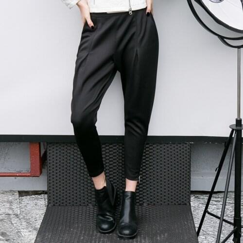 Special Sale Price) Vintage Black High Waist Loose Pants for Women Causal Wide-legged Trousers 2020 Fall Winter