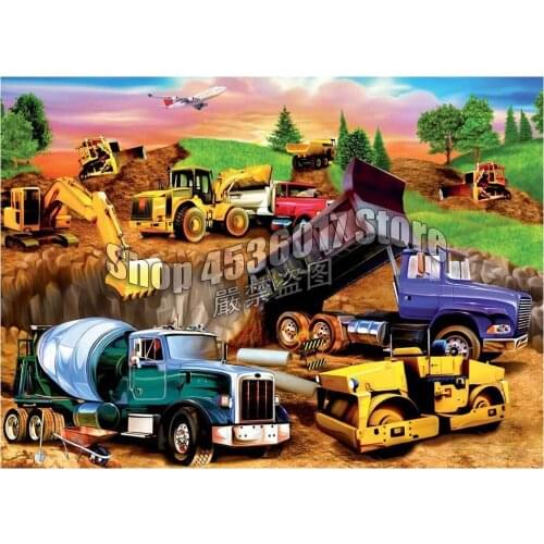 Construction Crowd Diamond Embroidery Cars & Trucks 5D DIY Diamond Painting Cross Stitch Full Diamond Mosaic Crafts Decor