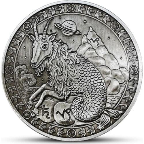 New 12 Constellation Caprico Souvenir Coin Western Astrology Embossed Collectible Commemorative Coins Holiday Gifts Drop Shiping