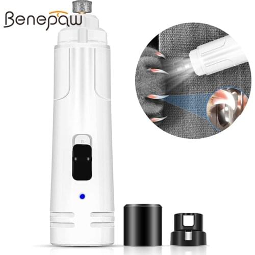 Benepaw Led Light Pet Nail Grinder For Small Medium Large Dogs Electric Low Noise Adjustable 2 Speed Dog Nail Trimmer Clippers