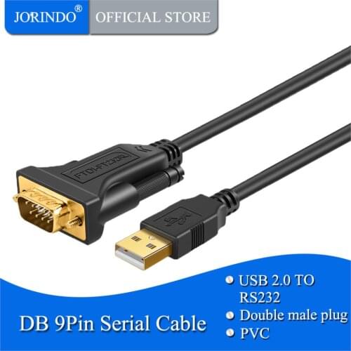 USB to RS232 Adapter with FTDI Chipset,JORINDO Gold Plated USB 2.0 to RS232 Male DB9 Serial Converter Cable for Windows 10, 8.1