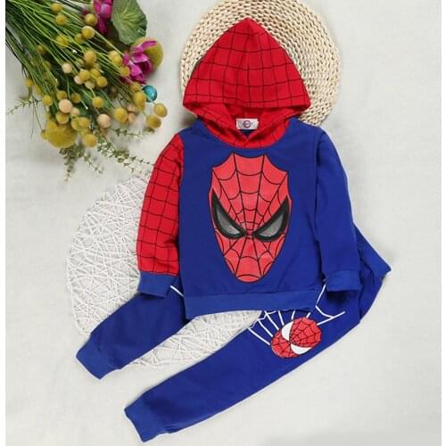Vigarelyan Cartoon Boys Suit for Cosplay Cotton Children Clothes Boys Hooded Coat and Long Pants Set Girls Cool Set for Party