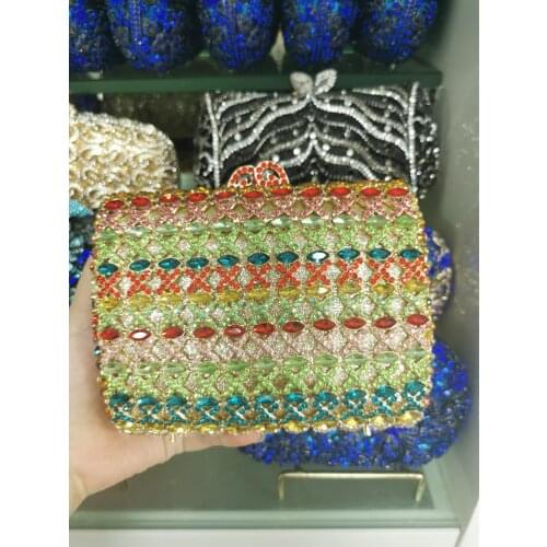 Colorful Womans Diamond Party Cocktail Evening Bag Dinner Clutch Purse And Wallet Bridal Ladies Female Crystal Banquet Handbag