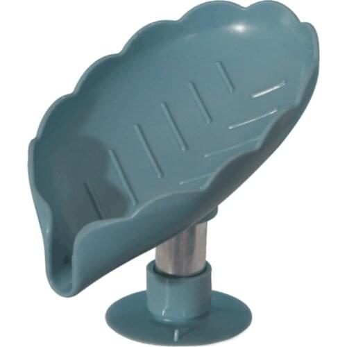 Leaf Shaped Soap Dish Box Soap Holder Drain Rack Suction Cup Soap Storage Tray Shelf Travel Bathroom Accessories