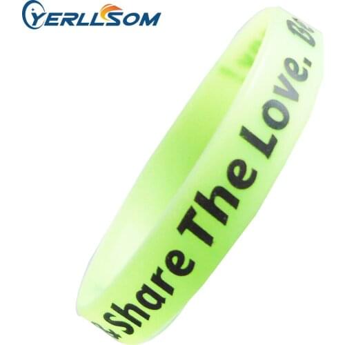 YERLLSOM 200pcs/lot High Quality Custom personalized Printing Logo Silicone Bracelets for Gifts S041702