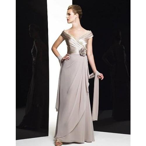 Plus Size Mother Of The Bride Dresses A-line Off The Shoulder Chiffon Lace Flowers Long Groom Mother Dresses For Wedding