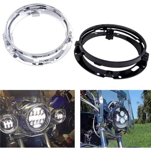 1 Pcs Motorcycle 7 Inch Round LED Headlight Mounting Bracket Ring Black/Silver Holder Brackets For Harley Jeep Wrangler JK TJ