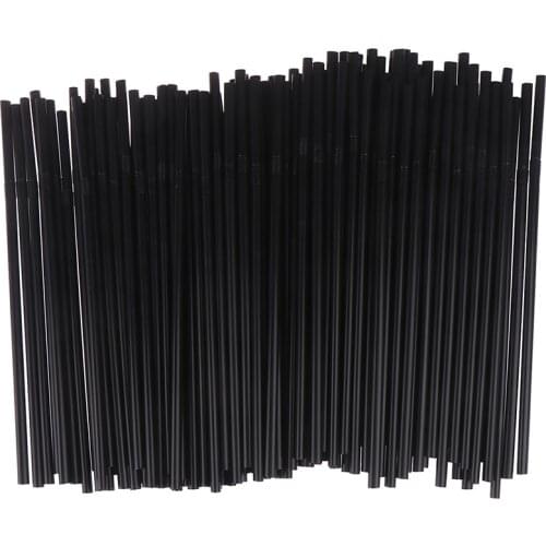 100Pcs Drinking Straws 210mm Black White Long Flexible Wedding Party Supplies Plastic Drinking Straws Kitchen Accessories