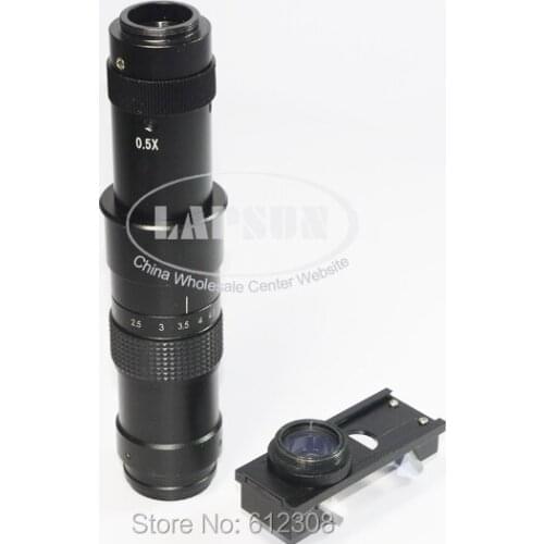 3D Side Face Adjustable 180X Magnification Zoom C-mount Lens 4.5X Adapter for Industry Microscope Camera Eyepiece Magnifier