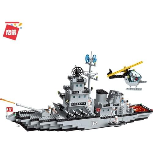 910Pcs Assembled Building Blocks 112 Cruiser Aircraft Carrier Boy Military Assembly Model Toy Gifts
