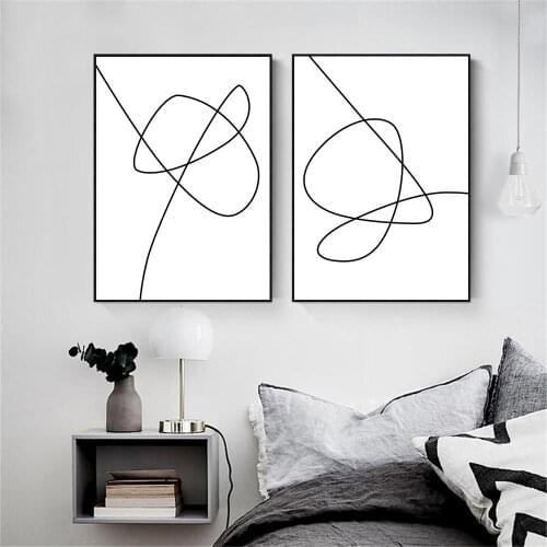 Abstract One Line Drawing Wall Art Poster Irregularity Geometry Canvas Painting Nordic Prints Minimalist Pictures Home Decor