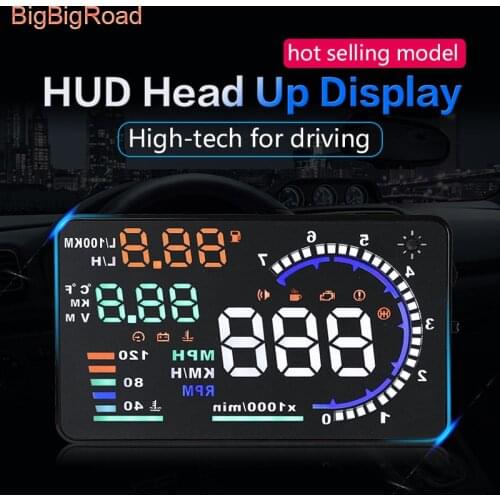 BigBigRoad Car HUD Head Up Display For Fiat Scudo 500 Punto Stilo Bravo Linea Freemont Ducato Brava Ritmo Windscreen Projector