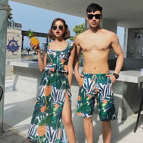 Bikinis Women Mens Couple Swimsuit Bikini Board Shorts Men Swimming Trunks Boxer Beach swimwear Surfing Boardshort