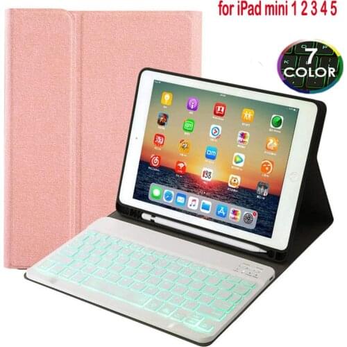 For ipad mini 1 2 3 Backlit Wireless Bluetooth Keyboard Case For Apple iPad Mini 4 5 Cover