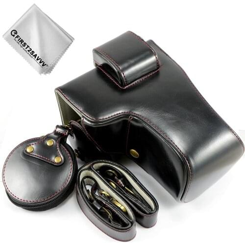 First2savvv Full Body Precise Fit PU Leather Digital Camera case Bag Cover with Should Strap for Nikon Z7 Z6 (NIKKOR Z 24-70mm)
