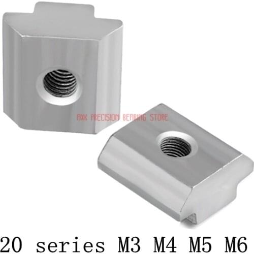 2021 Hot Sale Rivet Nut Decor Wood Furniture 20pcs/lot 20 Series M3 M4 M5 M6 T Sliding Nut For 2020 Aluminum Profile Slot 6mm