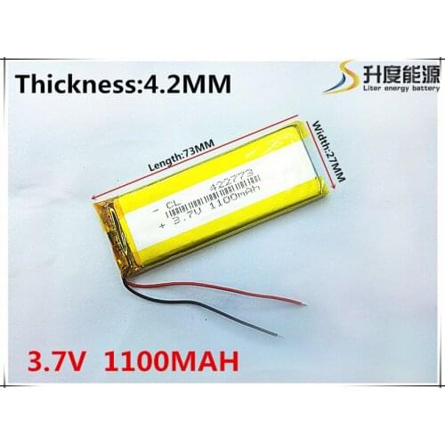 3.7V,1100mAH,[422773] Polymer lithium ion / Li-ion battery for TOY,POWER BANK,GPS,mp3,mp4,cell phone,speaker