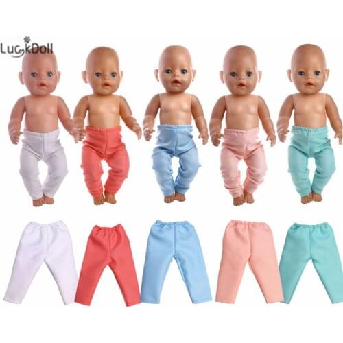 5 Color Fashion Wild Trousers Fit 18 Inch American 43cm Baby Doll Clothes Accessories, The Best Christmas Gift For Children