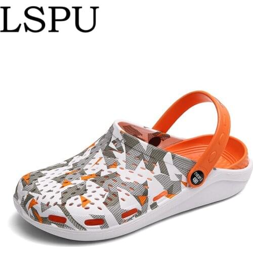 New Arrivals Summer Camouflage Couples Clogs Slip On Breathable Water Beach Sandals Lightweight Mules Men Women Plus Size 36-45