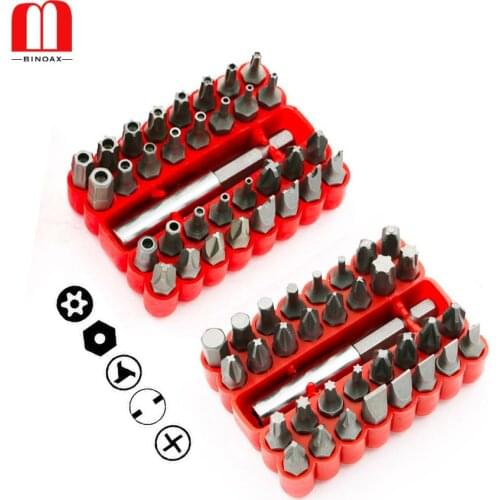BINOAX Security Tamper Proof Bit Set 33pc Torq Torx Hex Star Spanner Tri Wing Screwdriv Magnetic Holder