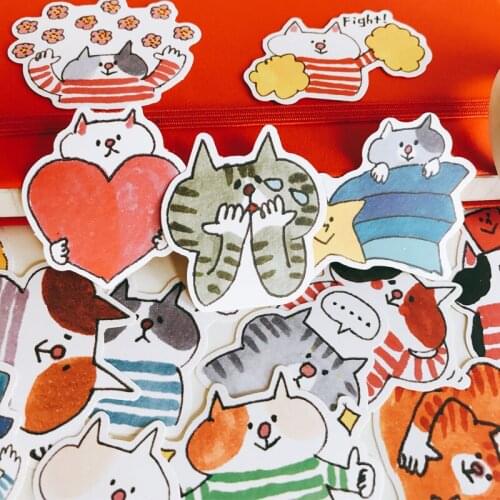 18PCS Cute personality funny cat Stickers Crafts And Scrapbooking stickers book Decorative sticker DIY Stationery