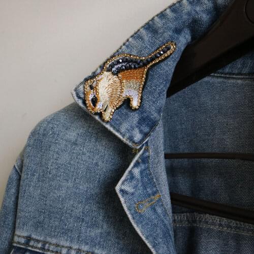 Animal beaded patches for clothing Sew on patches heart decorative parches bordados para ropa Embroidery applique clothing