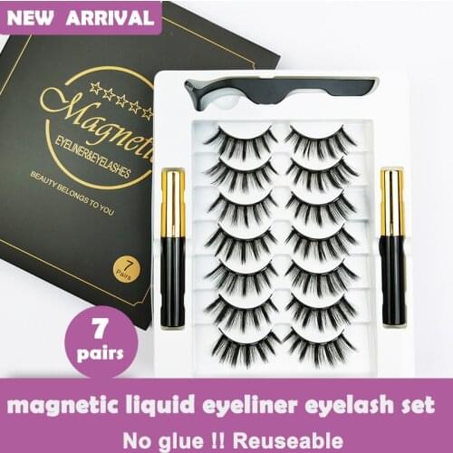 Natural False Eyelashes Magnetic Eyeliner Set Liquid Magnet On The Belt With Applicator Waterproof Most Sold Extension Kit