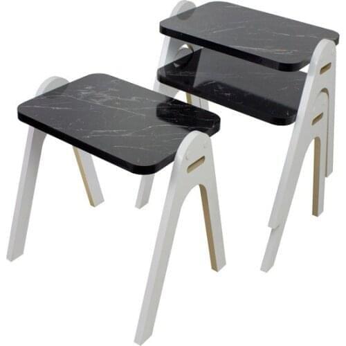 New Modern Pratico Black mother Of Pearl Square Zigon Medium Coffee table coffe table table basse