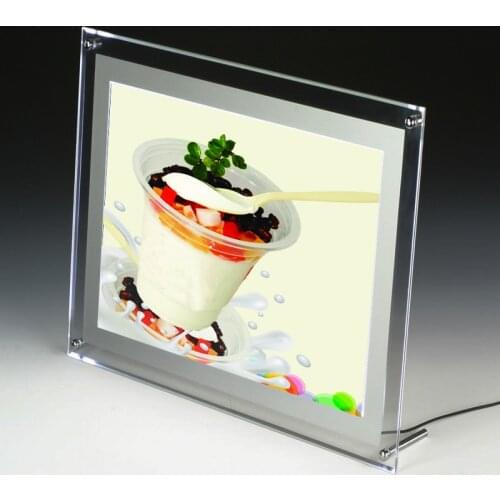 A5 Single Sided Counter Desktop Illuminated Picture Frames Led Light Box,Tabletop Lightbox Displays for Cafe,Tea,Retail Stores