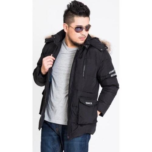 New arrival down coat jacket Mens black clothes extra large warm winter men Fur collar hood 160CM chest plus size XL-13XL