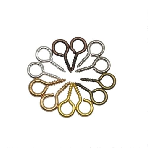 200pcs/lot 4*9mm Screw Eye Pins Jewelry Findings Eyepins Hooks Fit Drilled Beads for Jewelry Making Diy Accessories Supplies