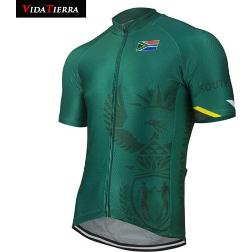 2019 VIDATIERRA men green cycling jersey South Africa national flag team pro racing team go pro mtb jersey classic can custom