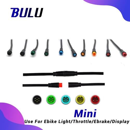 BULU Julet MINI 2pin 3pin 4pin 5pin 6pin Waterproof Convert Extend Cable Wire for Ebike Light Throttle Ebrake Display