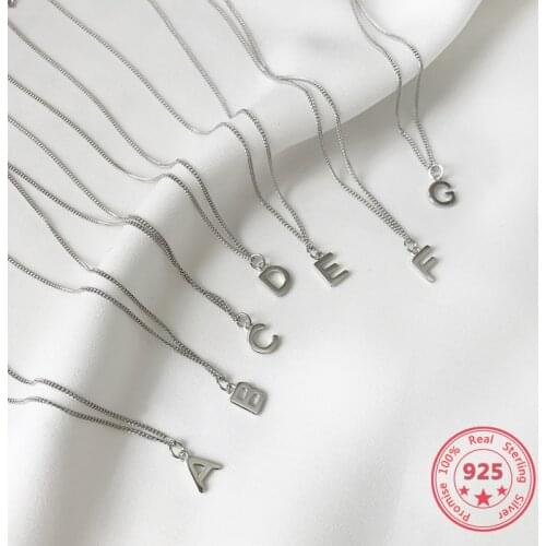 BITWBI 2020 Women Accessories Jewelry 925 Sterling Silver Necklace Pendant 26 Letter Initials Name Chain for Female Girls Gift