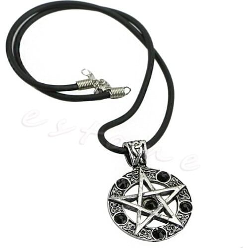 1Pc Fashion Invert Pentacle Pentagram Star Pewter Pendant Cosplay Necklace New