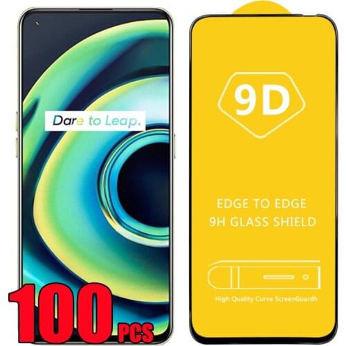 100pcs 9D Tempered Glass Full Glue Cover Film Screen Protector For OPPO Reno 6 6Z 5 Lite 5A 5F 5K 5Z Realme V11 V13 V15 V25 K9