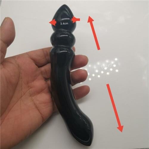 18cm Natural Black Obsidian Yoni Wands Gemstone Body Massage Pleasure Wand Stick Exercise Toys Crafts Birthday Gift