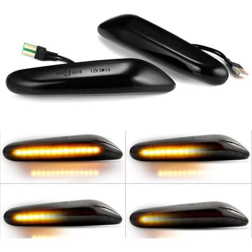 2pcs For BMW E90 E91 E92 E93 E60 E87 E82 E46 Error Free LED Dynamic Side Marker Turn Signal Light Sequential Blinker Light