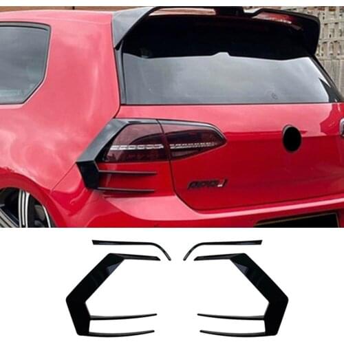 2PCS Black Rear Bumper Splitter Canard Auto Exterior Parts For VW Golf 7 GTI R GTD 2012 2013 2014 2015( NOT Fit For GOLF 7.5