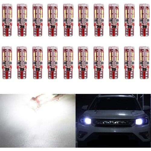 20Pcs T10 W5W 194 168 4014 19SMD Canbus Error Free LED Car Bulbs For Clearance Width Indicator Lamps License Plate Lights 12V