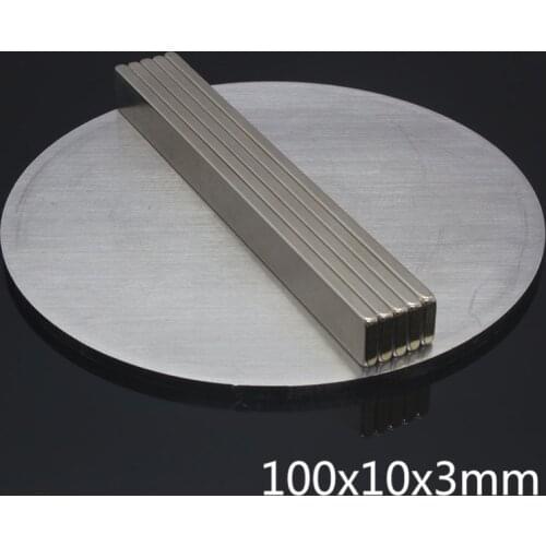 5pcs 100mmx10mmx3mm Bulk Block 100x10x3 mm Rectangle Strong NdFeB BAR Neodymium Permanent Magnets Rare Earth Magnets
