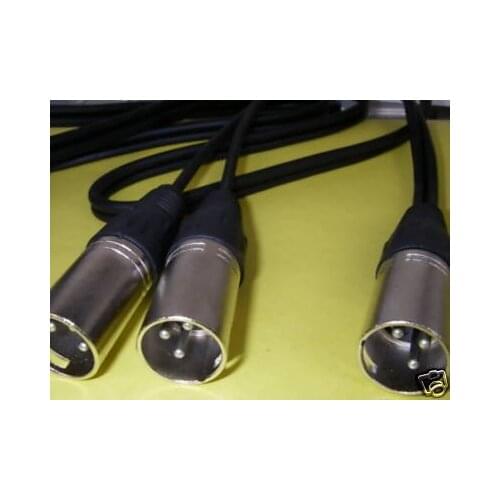 XLR-M Male to Two XLR Male Connector MIC Y Cable 5PCS