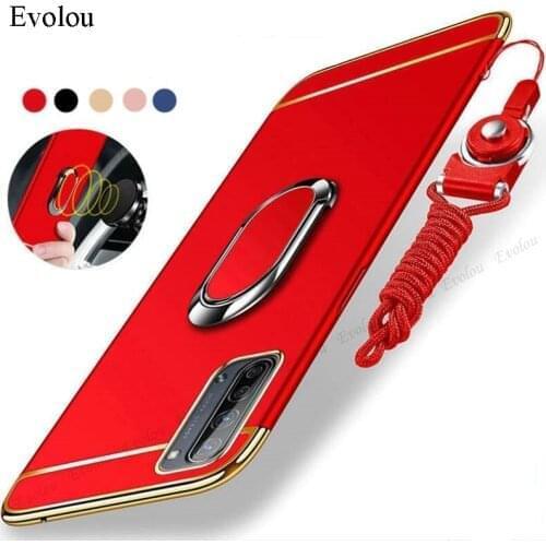 For Huawei P40 Pro Plus V40 Capa 3 in1 Plating Shockproof Case For Huawei P30 P20 Lite Play 4T Magnetic Ring Stand Hard PC Cover