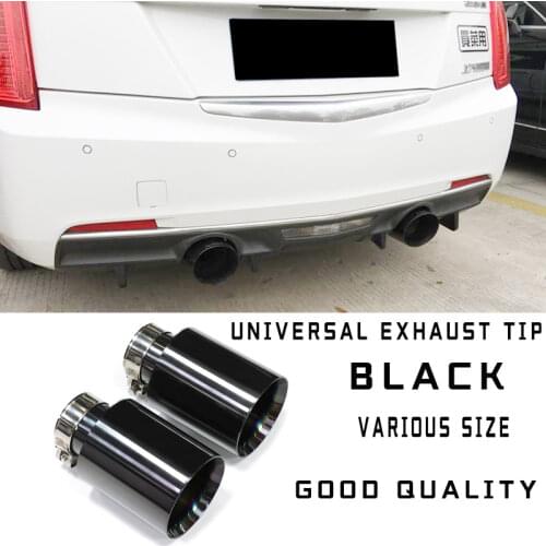 1 Pcs Titanium Black Different Size Universal Welding 304 Stainless Steel Exhaust Pipe Muffler Tip Flat Mouth For Universal